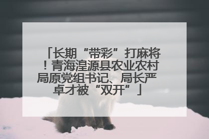 长期“带彩”打麻将！青海湟源县农业农村局原党组书记、局长严卓才被“双开”