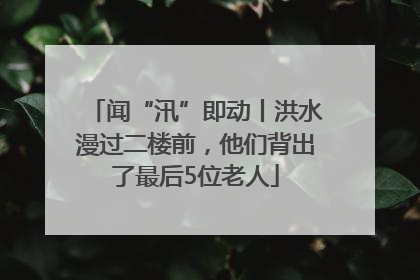 闻“汛”即动丨洪水漫过二楼前，他们背出了最后5位老人