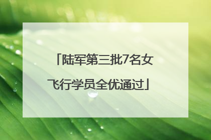陆军第三批7名女飞行学员全优通过