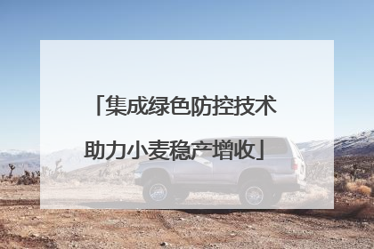 集成绿色防控技术助力小麦稳产增收