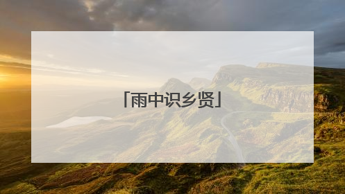 雨中识乡贤