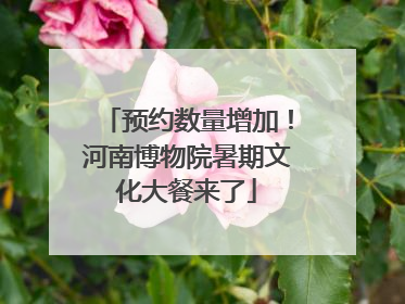 预约数量增加！河南博物院暑期文化大餐来了