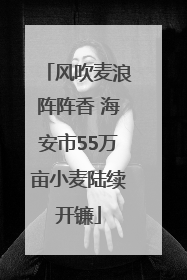 风吹麦浪阵阵香 海安市55万亩小麦陆续开镰