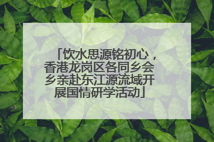 饮水思源铭初心，香港龙岗区各同乡会乡亲赴东江源流域开展国情研学活动