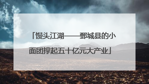 馒头江湖——鄄城县的小面团撑起五十亿元大产业