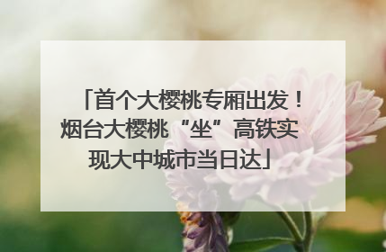 首个大樱桃专厢出发！烟台大樱桃“坐”高铁实现大中城市当日达