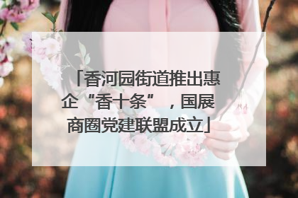 香河园街道推出惠企“香十条”，国展商圈党建联盟成立