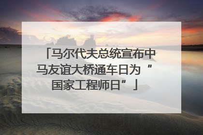 马尔代夫总统宣布中马友谊大桥通车日为“国家工程师日”