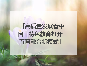 高质量发展看中国丨特色教育打开五育融合新模式
