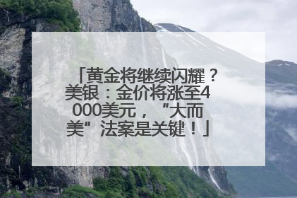 黄金将继续闪耀？美银：金价将涨至4000美元，“大而美”法案是关键！