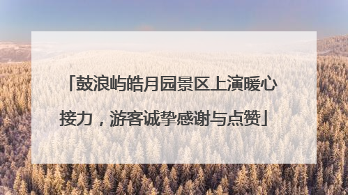 鼓浪屿皓月园景区上演暖心接力，游客诚挚感谢与点赞