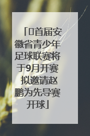 ﻿首届安徽省青少年足球联赛将于9月开赛 拟邀请赵鹏为先导赛开球