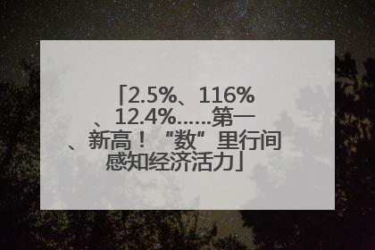 2.5%、116%、12.4%……第一、新高！“数”里行间感知经济活力