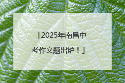 2025年南昌中考作文题出炉！