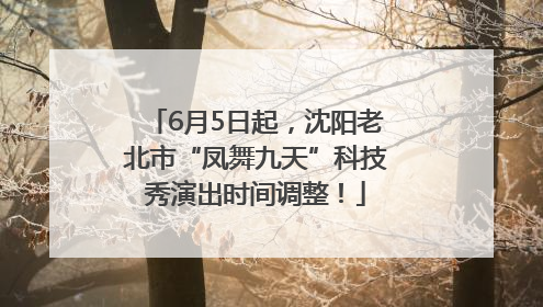 6月5日起，沈阳老北市“凤舞九天”科技秀演出时间调整！